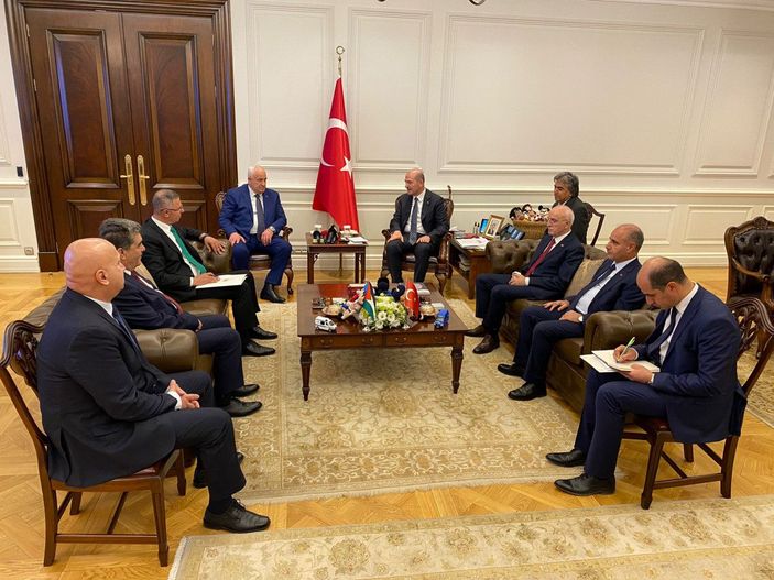 Bakan Soylu, Filistinli mevkidaşı Rih'iyi makamında ağırladı -1