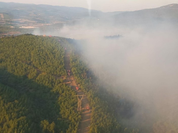 Soma'daki 16 saatlik orman yangınında 60 hektar alan zarar gördü -4