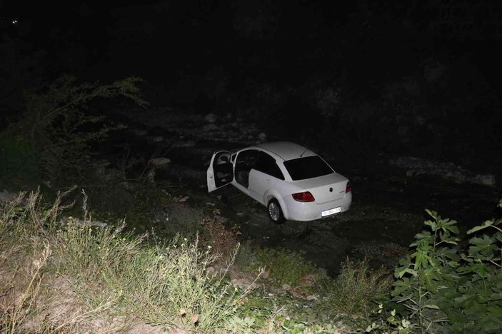 Bolu'da yolu şaşıran alkollü sürücü dereye uçtu