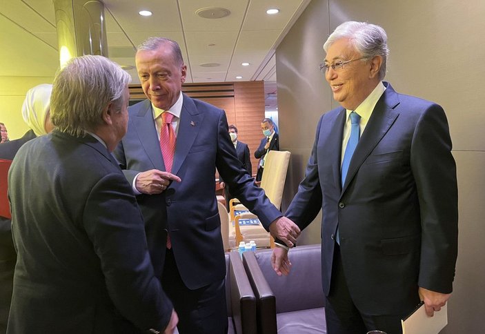 Cumhurbaşkanı Erdoğan, BM Genel Merkezi'nde liderlerle buluştu