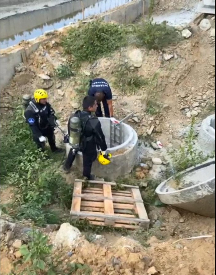 Ataköy'de dere ıslah çalışmaları sırasında açılan kanala düşüp boğuldu -5