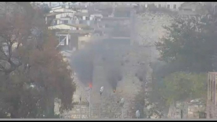 Fatih'te tarihi surlarda yangın -2