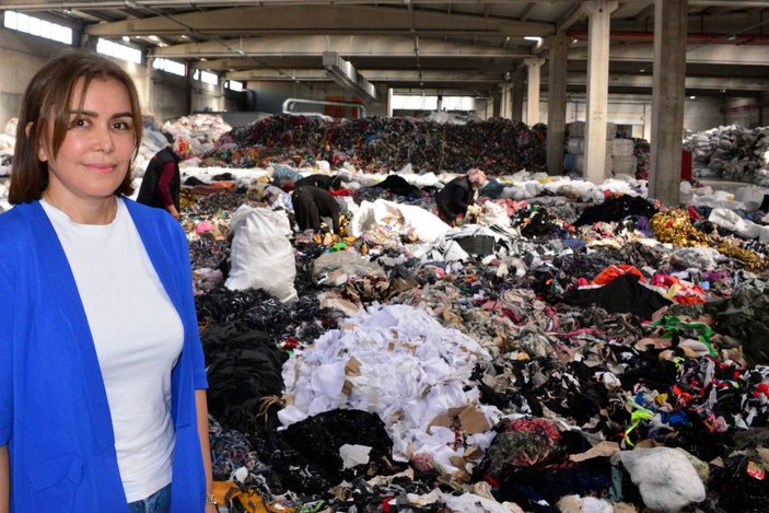 Kadın girişimci, tekstil atıklarını geri dönüştürerek ihracat yapıyor -1
