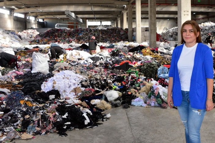 Kadın girişimci, tekstil atıklarını geri dönüştürerek ihracat yapıyor -7