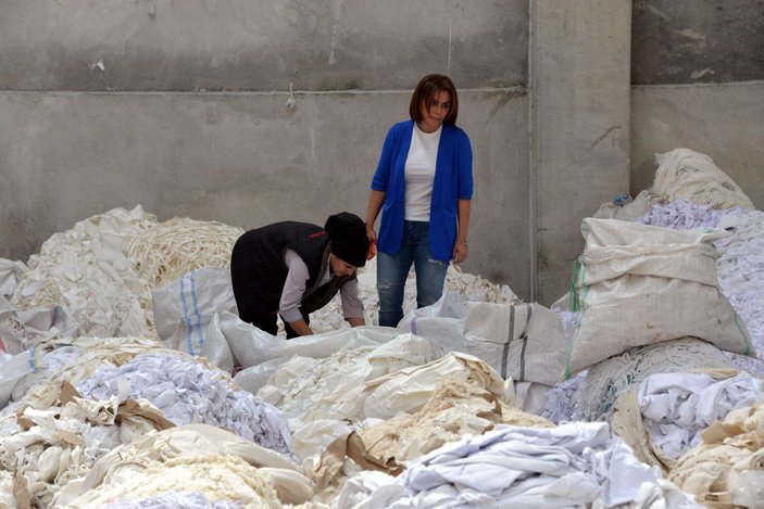 Kadın girişimci, tekstil atıklarını geri dönüştürerek ihracat yapıyor -2