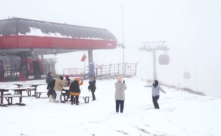 Erciyes'te kar yağışı etkili oldu -2