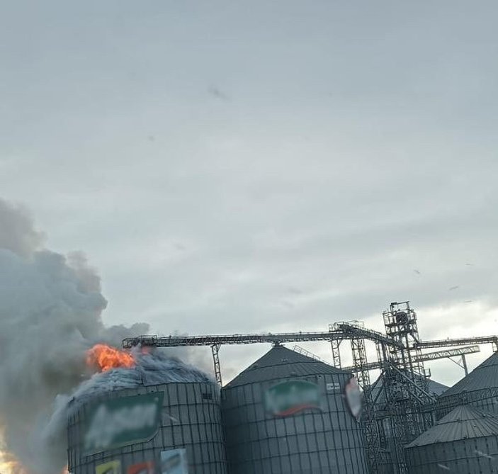 Edirne'de yağ fabrikasının silosunda yangın -3