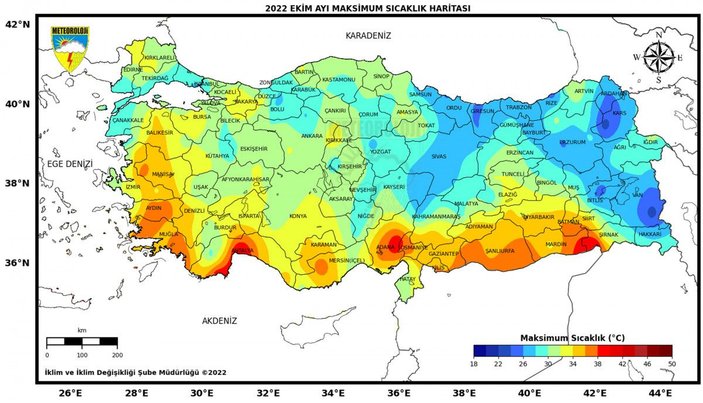 Ekimde, Antalya'da 41,2 derece ile sıcaklık rekoru -3