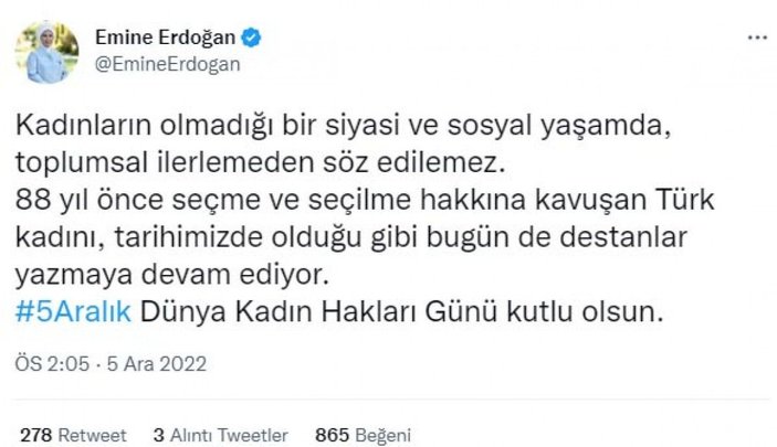Emine Erdoğan: Kadınların olmadığı bir siyasi yaşamda ilerlemeden söz edilemez -1