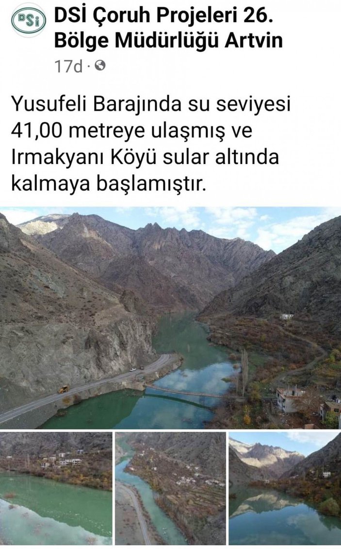 Yusufeli Barajı'nda su yüksekliği 41 metreye ulaştı -5