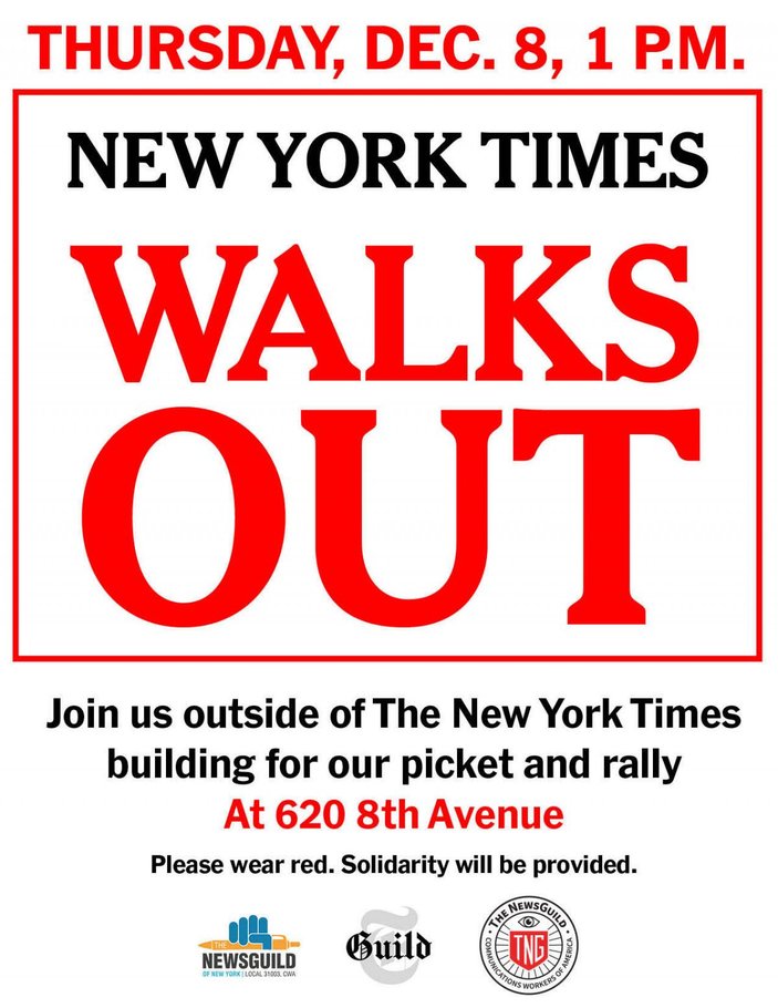 New York Times’ın medya mensupları 24 saatlik greve gidiyor -3