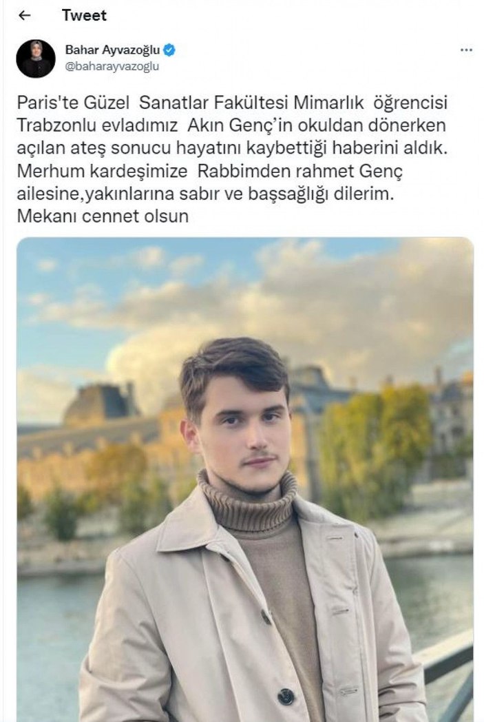 Paris’te sokakta vurulan üniversiteli Akın, öldü -2