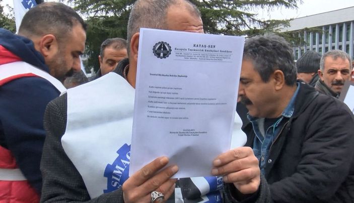 İBB önünde halk otobüsü şoförlerinden eylem -3