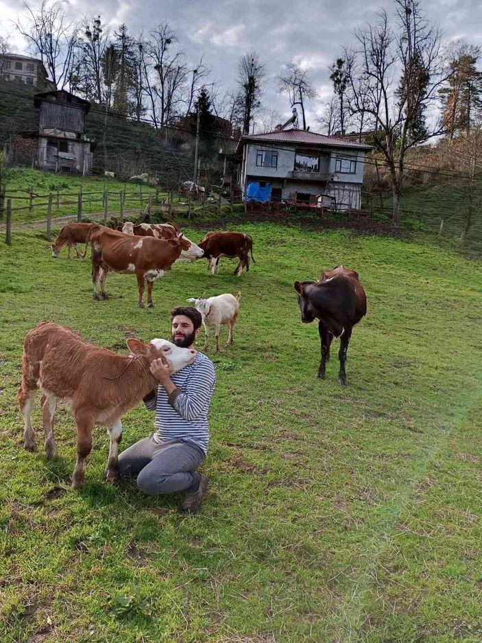 Üniversiteyi terk eden Artvinli genç, köy hayatını seçti