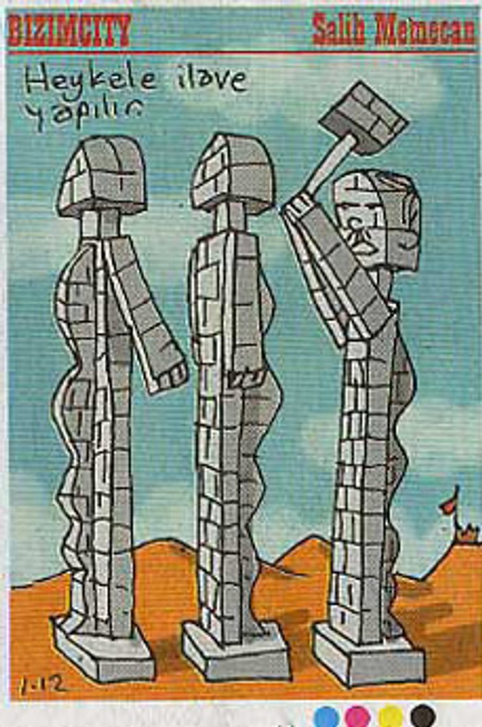 Salih Memecan'ın İnsanlık Anıtı karikatürü