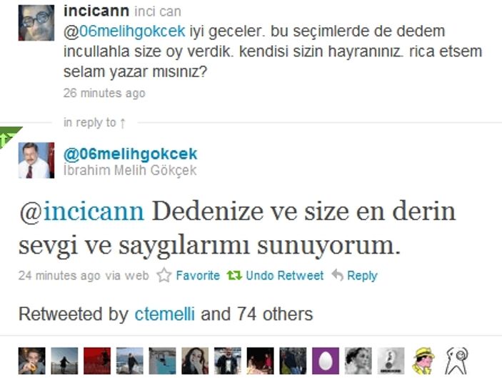 Melih Gökçek Twitter'da İnci Sözlük'ün oyununa geldi