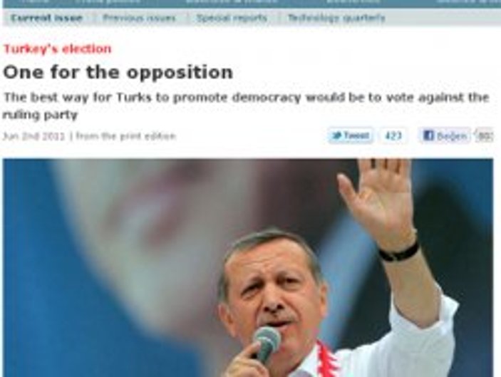 The Economist Erdoğan'a ilk kez bu kadar sert