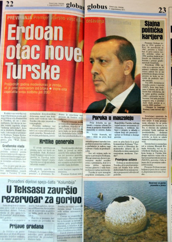 Bosna gazetesinin Erdoğan manşeti