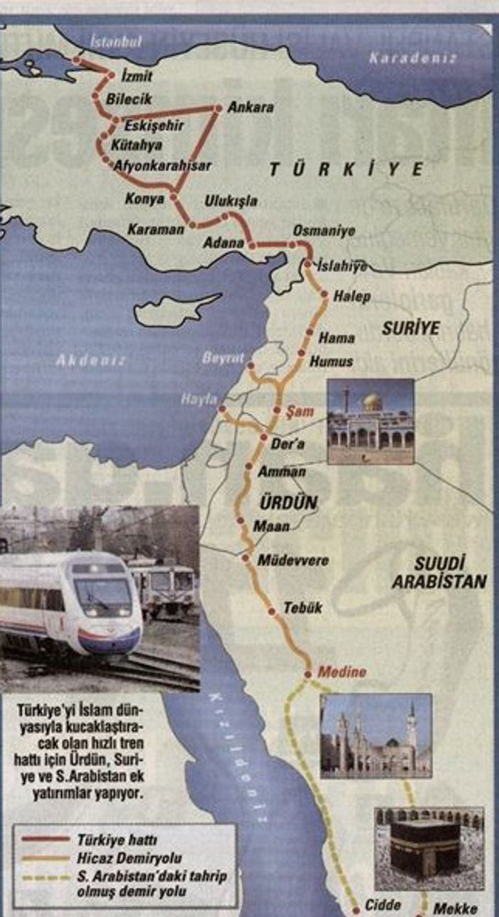 24 saatte İstanbul'dan Mekke'ye  trenle yolculuk