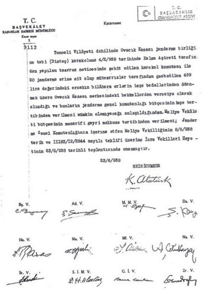 Yılmaz Özdil'in Atatürk imzalı Dersim belgesi