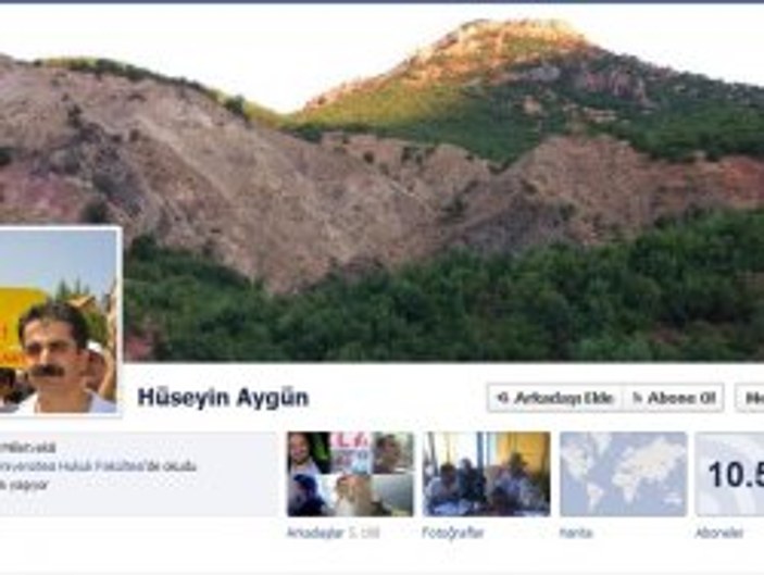 PKK Aygün'ü Facebook'tan takip etti