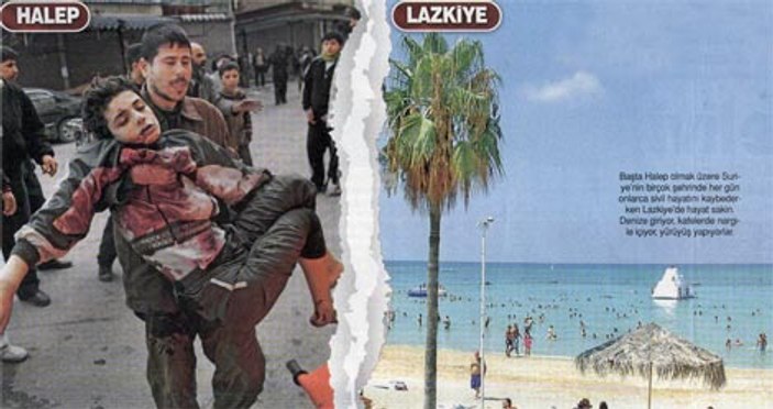 Suriye'de şehirlere bomba yağıyor sahiller tatilde