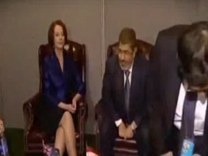 Muhammed Mursi'nin BM toplantısına damga vuran görüntüsü