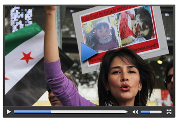 Ankara'da Esad yanlıları ve karşıtlarının slogan yarışı