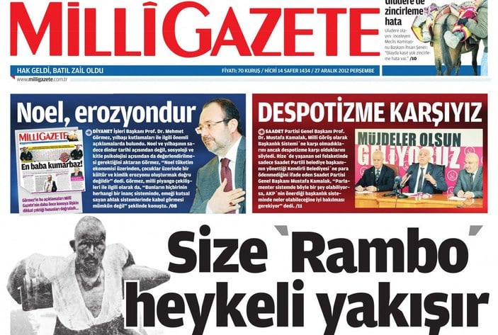 Milli Gazete'den Zaman'a Seyit onbaşı tepkisi
