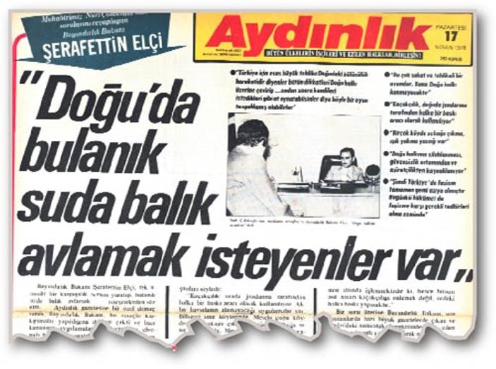 Şerafettin Elçi'nin 34 yıl önceki Aydınlık röportajı