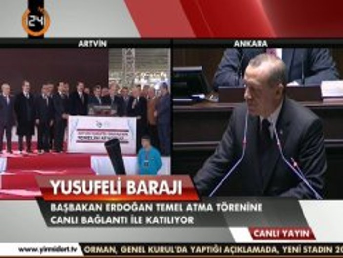 Erdoğan'ın da adını taşıyan Yusufeli Barajı'na canlı bağlantı