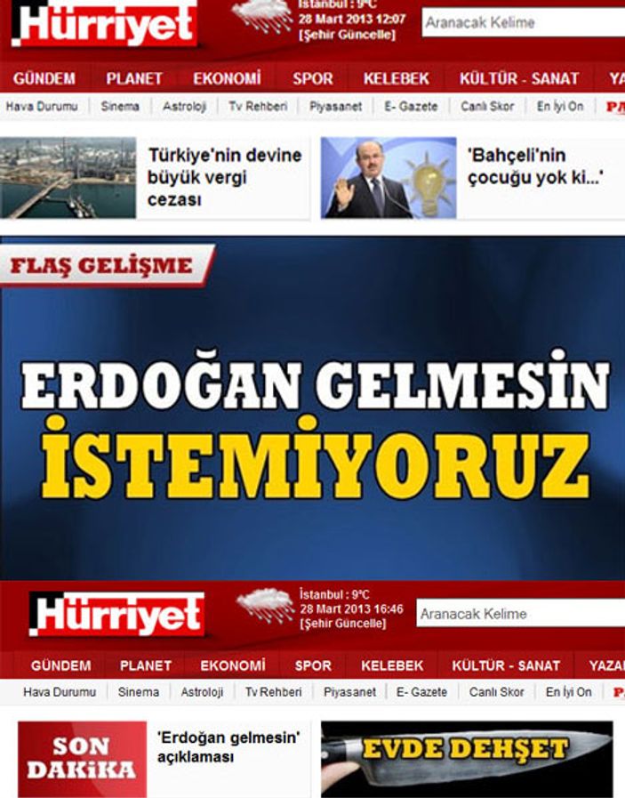 İsrail yalanı Hürriyet'te son dakika