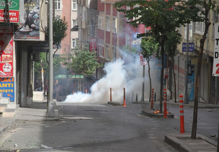 Okmeydanı'nda Başbakan'ın gelişi öncesi eylem