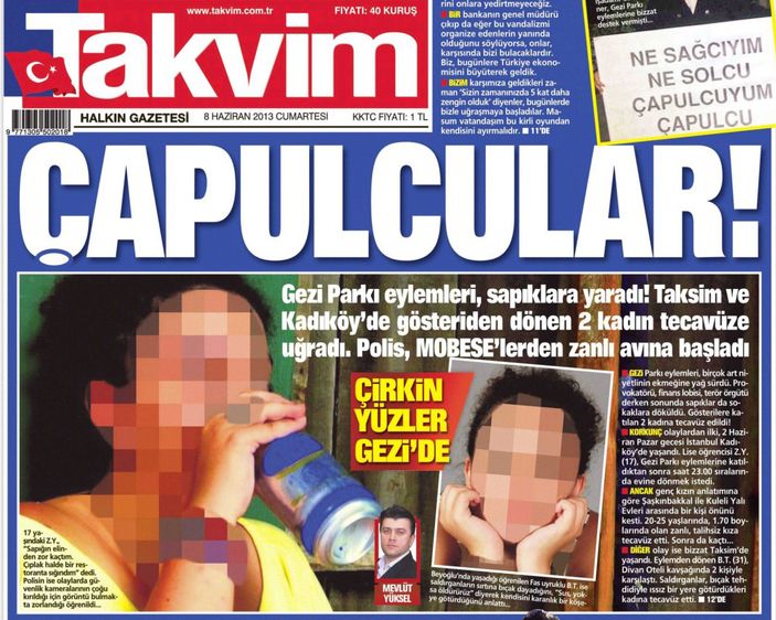 Takvim'den Gezi eylemcilerini kızdıracak manşet