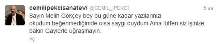 Melih Gökçek Twitter'da Cemil İpekçi'yi kızdırdı