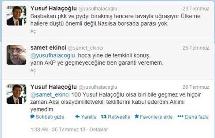 Yusuf Halaçoğlu: AK Parti'ye geçmem