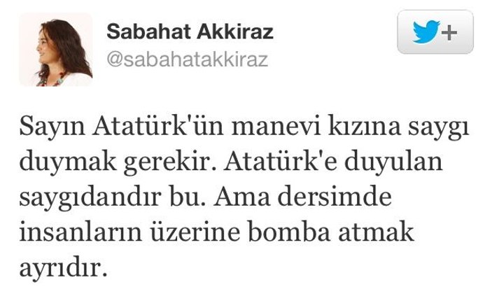 Sabahat Akkiraz'dan Sabiha Gökçen tweet'i