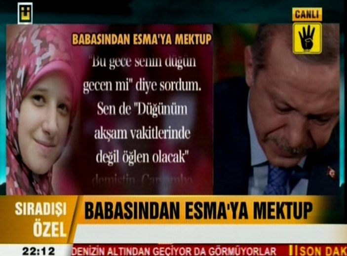 Erdoğan canlı yayında hüngür hüngür ağladı