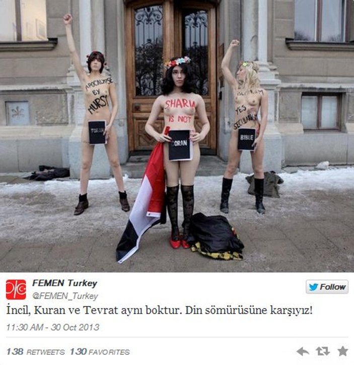 FEMEN Türkiye'den kutsal kitaplara hakaret - izle