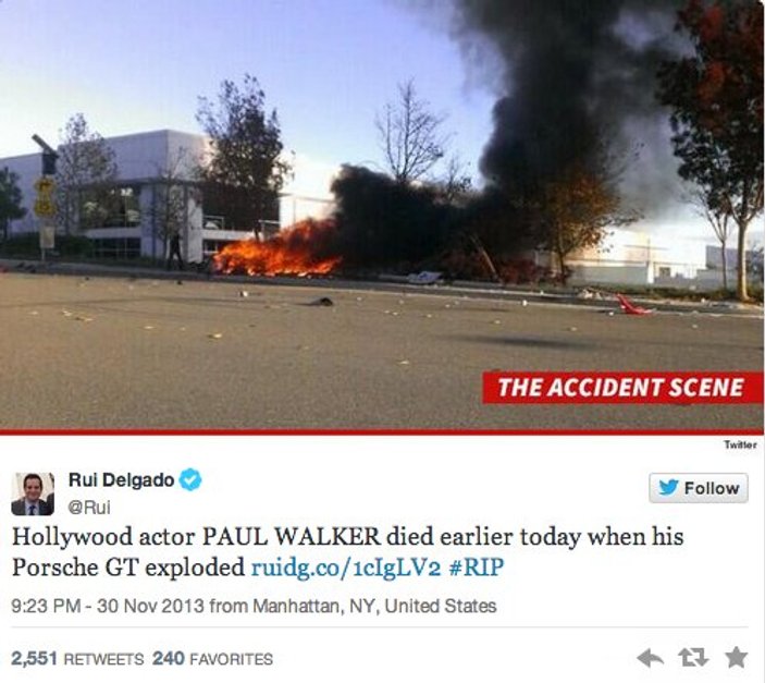Hızlı ve Öfkeli'deki oyuncu Paul Walker öldü - izle