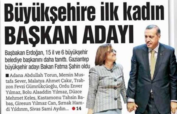 Bugün'den Erdoğan ve Fatma Şahin fotoğrafına çirkin makaslama