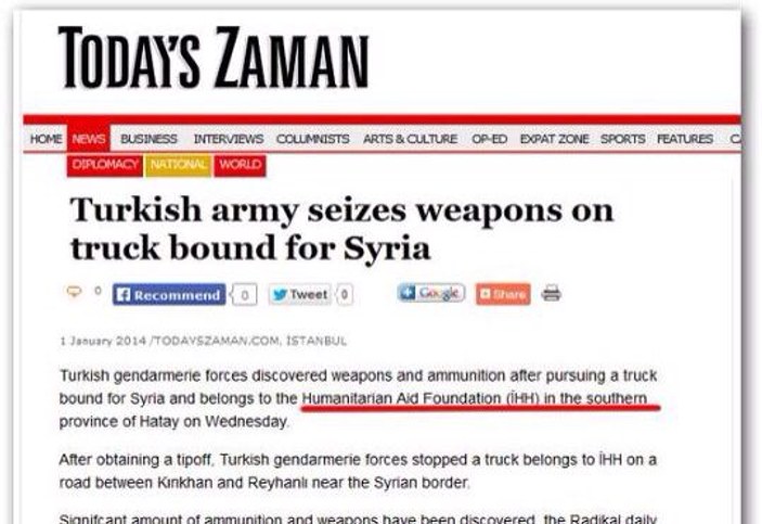 Today's Zaman Türkiye'yi terör destekçisi gibi gösterdi