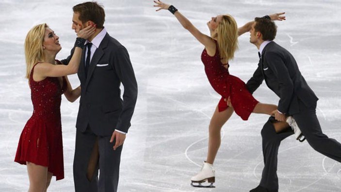 Litvanyalı buz dansçısının pantolonu yırtıldı - izle