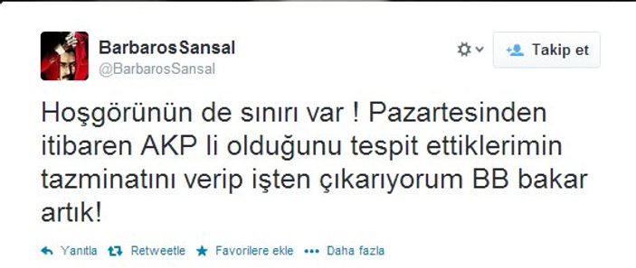 Modacı Barbaros Şansal: AKP'lileri tek tek kovacağım