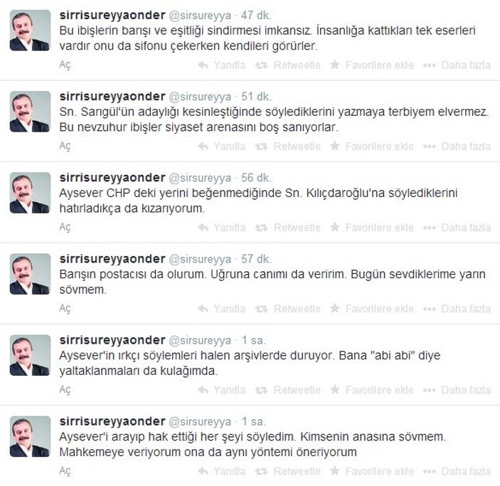 Enver Aysever'den tepki çeken Sırrı Süreyya Önder tweeti