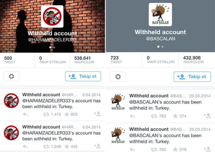 Ses kaydı yayınlayan iki Twitter hesabı buzlandı