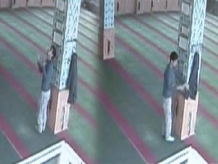 Antalyalı bir kişi camide hırsızlık yapıp dua etti İZLE