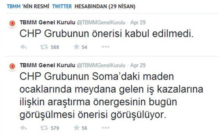 Meclis'te CHP'nin Soma önergesi reddedilmişti