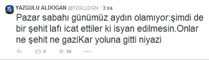 Yazgülü Aldoğan'dan Soma tweet'i: Ne şehittir ne gazi..
