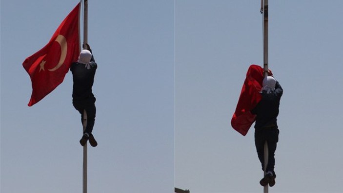 Lice'de Hava Kuvvetleri'nde Türk bayrağını indirdiler